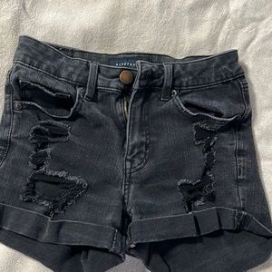 Distressed black denim Aeropostale shorts